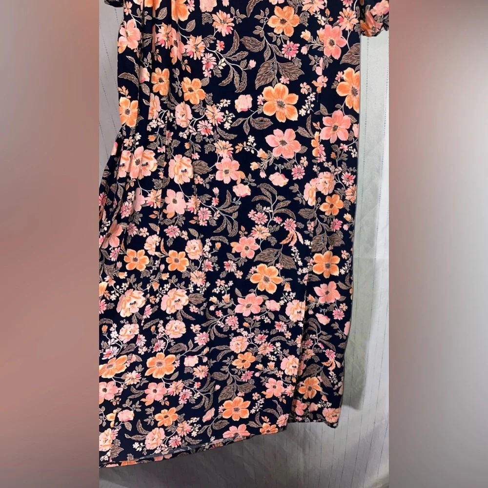 Old Navy XL puff sleeve Floral navy and Pink dress - Picture 10 of 12